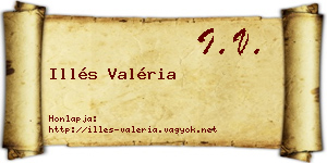 Illés Valéria névjegykártya